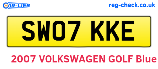 SW07KKE are the vehicle registration plates.