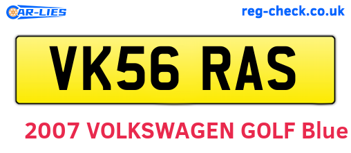 VK56RAS are the vehicle registration plates.