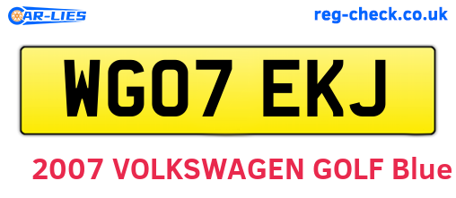 WG07EKJ are the vehicle registration plates.