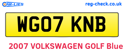 WG07KNB are the vehicle registration plates.