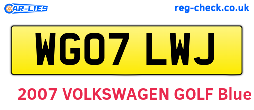 WG07LWJ are the vehicle registration plates.
