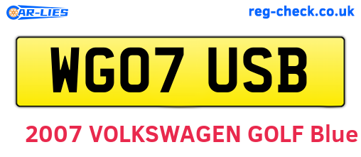 WG07USB are the vehicle registration plates.