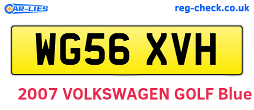 WG56XVH are the vehicle registration plates.