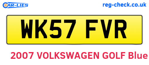 WK57FVR are the vehicle registration plates.