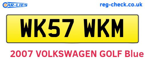 WK57WKM are the vehicle registration plates.