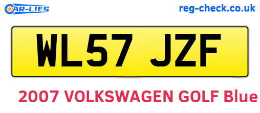 WL57JZF are the vehicle registration plates.