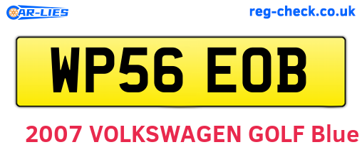 WP56EOB are the vehicle registration plates.