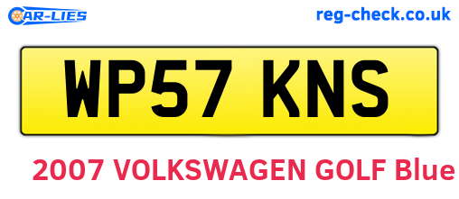 WP57KNS are the vehicle registration plates.