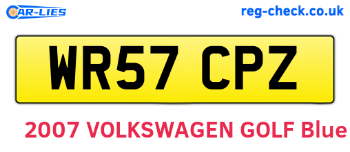 WR57CPZ are the vehicle registration plates.
