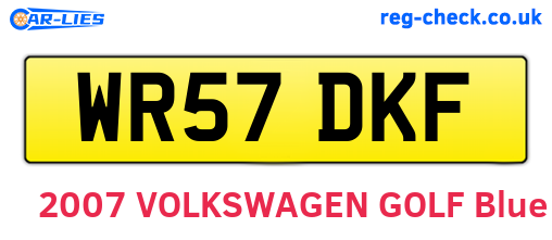 WR57DKF are the vehicle registration plates.