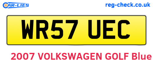 WR57UEC are the vehicle registration plates.