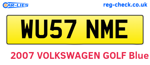 WU57NME are the vehicle registration plates.