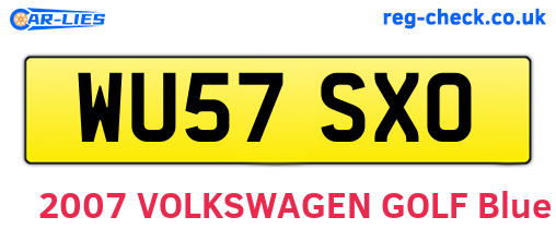 WU57SXO are the vehicle registration plates.