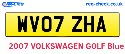 WV07ZHA are the vehicle registration plates.