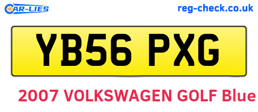 YB56PXG are the vehicle registration plates.