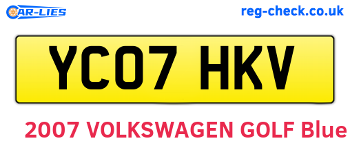 YC07HKV are the vehicle registration plates.