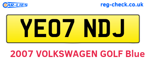YE07NDJ are the vehicle registration plates.