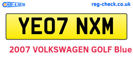 YE07NXM are the vehicle registration plates.