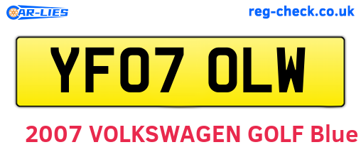 YF07OLW are the vehicle registration plates.