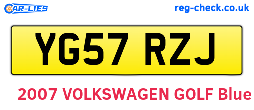 YG57RZJ are the vehicle registration plates.