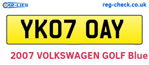 YK07OAY are the vehicle registration plates.