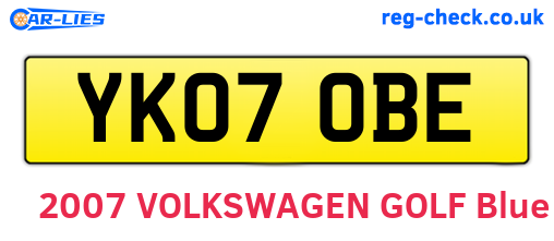 YK07OBE are the vehicle registration plates.