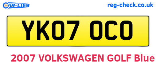 YK07OCO are the vehicle registration plates.