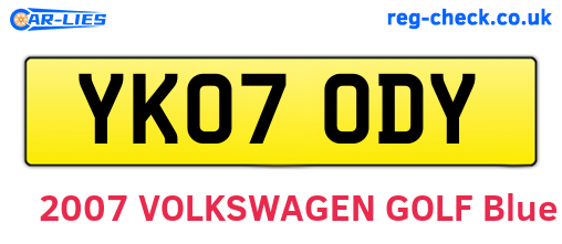 YK07ODY are the vehicle registration plates.