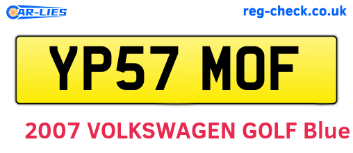 YP57MOF are the vehicle registration plates.