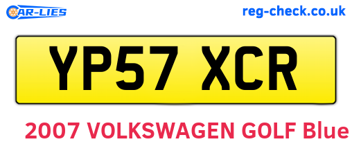YP57XCR are the vehicle registration plates.
