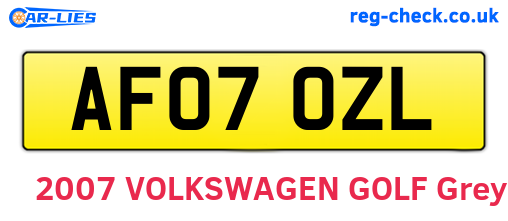 AF07OZL are the vehicle registration plates.