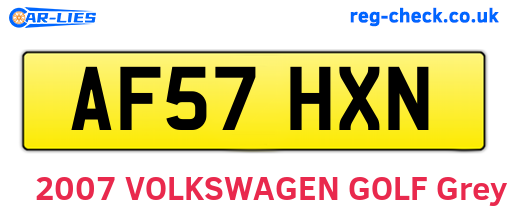 AF57HXN are the vehicle registration plates.