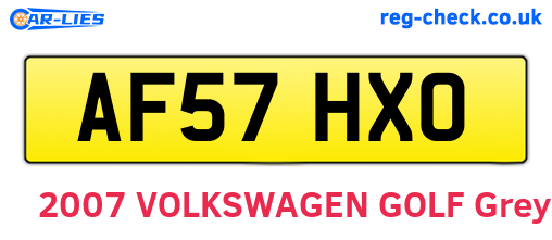 AF57HXO are the vehicle registration plates.