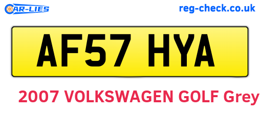 AF57HYA are the vehicle registration plates.
