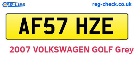 AF57HZE are the vehicle registration plates.
