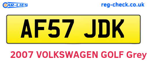 AF57JDK are the vehicle registration plates.