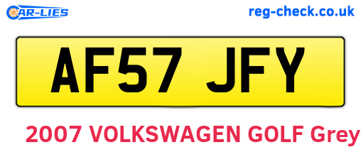 AF57JFY are the vehicle registration plates.