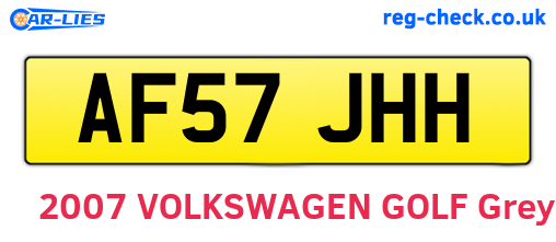 AF57JHH are the vehicle registration plates.