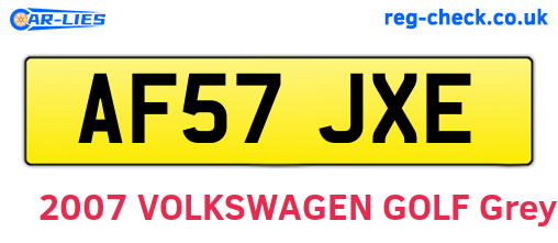 AF57JXE are the vehicle registration plates.