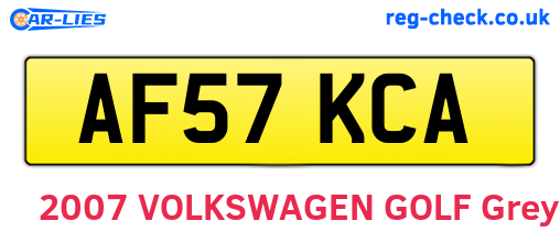 AF57KCA are the vehicle registration plates.