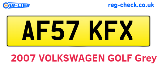 AF57KFX are the vehicle registration plates.