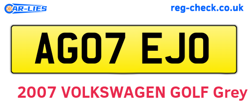 AG07EJO are the vehicle registration plates.