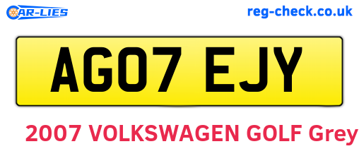 AG07EJY are the vehicle registration plates.