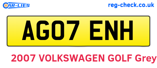 AG07ENH are the vehicle registration plates.
