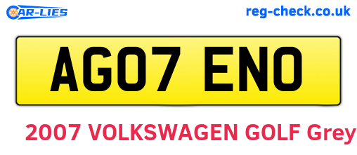 AG07ENO are the vehicle registration plates.