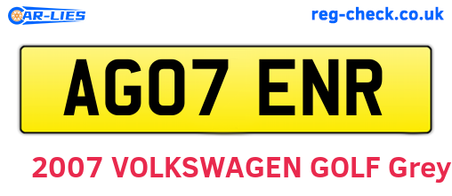 AG07ENR are the vehicle registration plates.