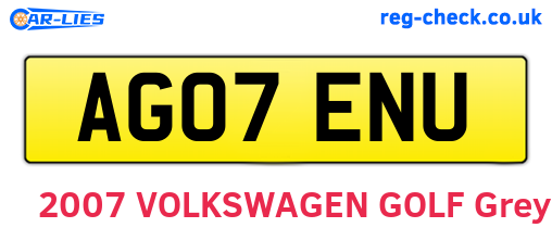 AG07ENU are the vehicle registration plates.