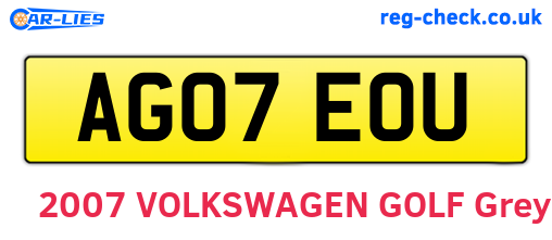 AG07EOU are the vehicle registration plates.