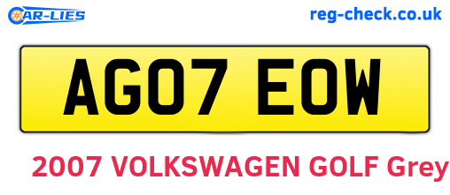 AG07EOW are the vehicle registration plates.