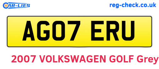 AG07ERU are the vehicle registration plates.